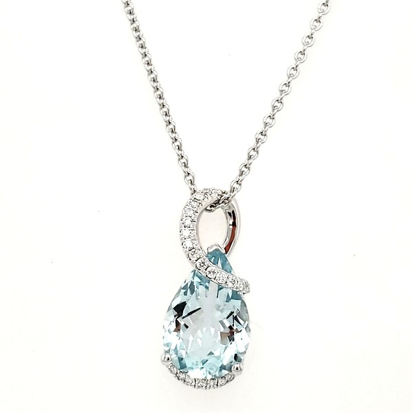 Aquamarine and Diamond Pendant