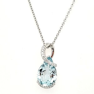 Aquamarine and Diamond Pendant