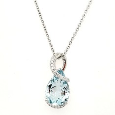 Aquamarine and Diamond Pendant