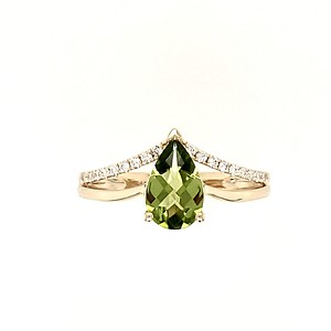 Peridot and Diamond Ring