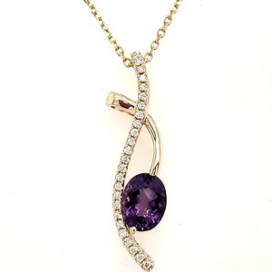 Amethyst and Diamond Pendant