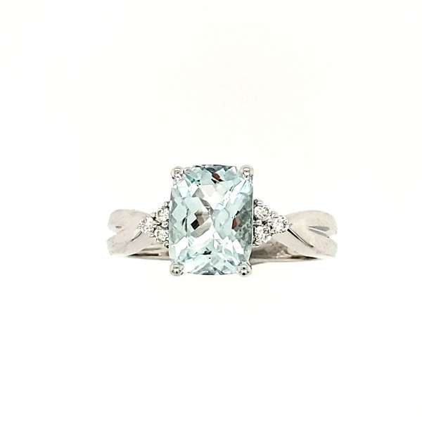 Aquamarine and Diamond Ring