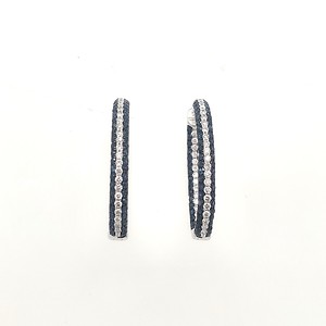 Sapphire and Diamond Hoops