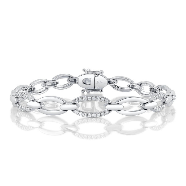 Diamond Oval Link Bracelet