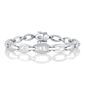 Diamond Oval Link Bracelet