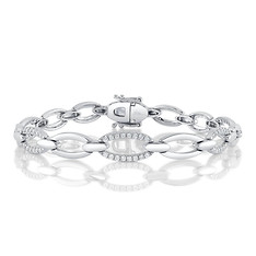 Diamond Oval Link Bracelet