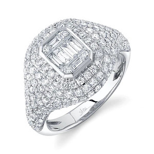 Pave' Diamond Signet Ring