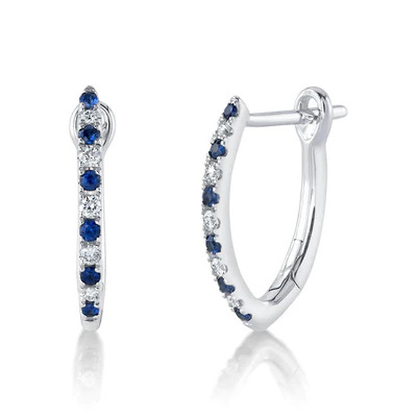 Sapphire and Diamond Hoops