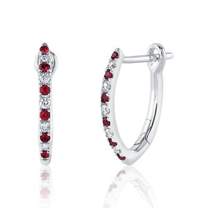 Ruby and Diamond Hoops