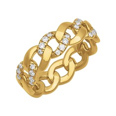 Diamond Curb Link Ring