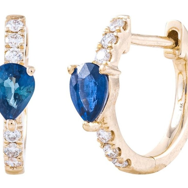 Sapphire and Diamond Hoops