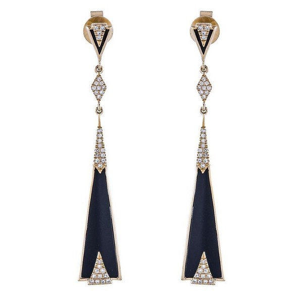 Onyx and Diamond Dangle Earring 