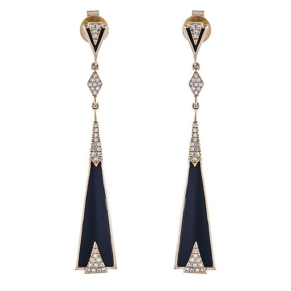 Onyx and Diamond Dangle Earring 