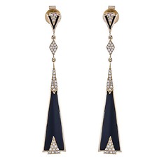 Onyx and Diamond Dangle Earring 