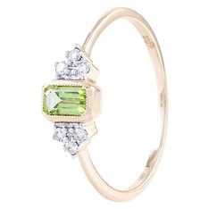 Peridot and Diamond Ring