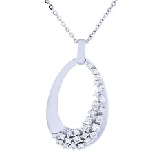 Open Oval Diaond Necklace