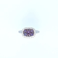 Color Change Garnet and Diamond Ring