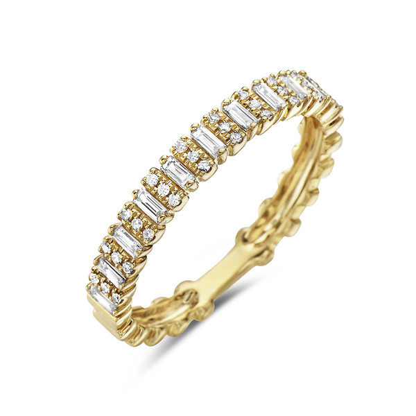 Baguette and Round Diamond Band