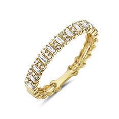 Baguette and Round Diamond Band