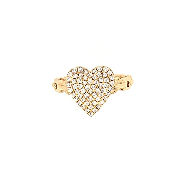 Pave' Set Diamond Heart Ring
