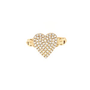 Pave' Set Diamond Heart Ring