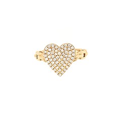 Pave' Set Diamond Heart Ring
