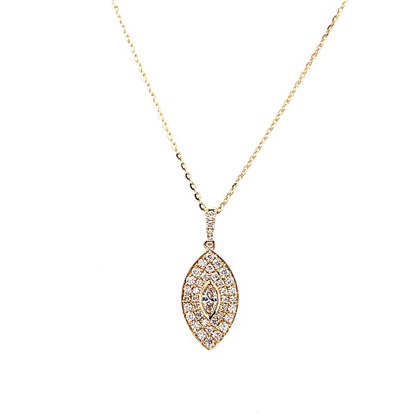 Marquise and Round Diamond Pendant