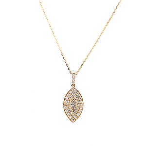 Marquise and Round Diamond Pendant