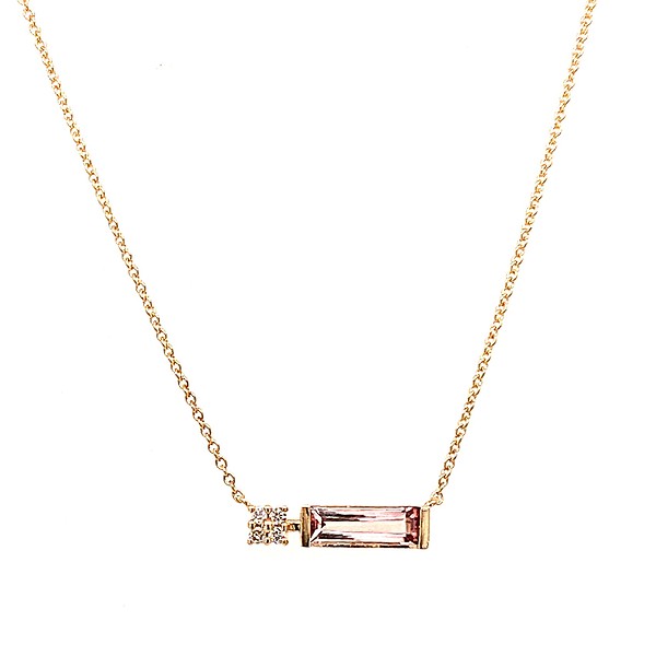 Pink Tourmaline and Diamond Necklace