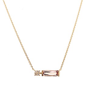 Pink Tourmaline and Diamond Necklace