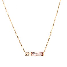 Pink Tourmaline and Diamond Necklace