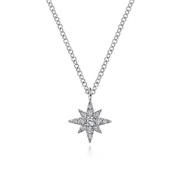 Gaby Starburst Pave' Diamond Necklace