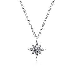 Gaby Starburst Pave' Diamond Necklace