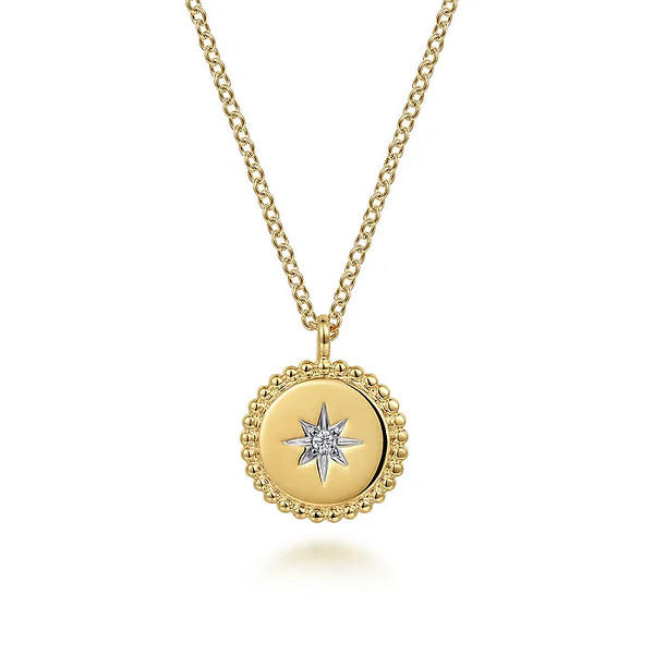 Bujukan Gaby Medallion Necklace with Starburst Diamond Center