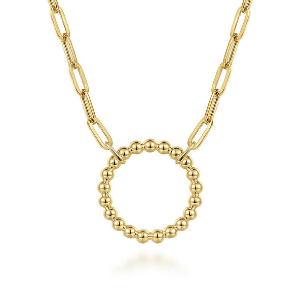 Yellow Gold Bujukan Open Circle Necklace
