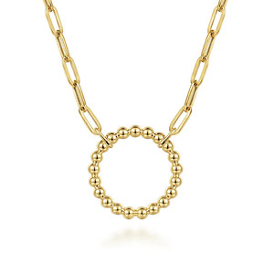 Yellow Gold Bujukan Open Circle Necklace