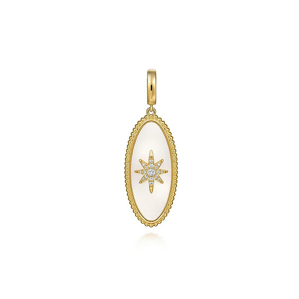 Bujukan Oval Mother of Pearl and Diamond Medallion