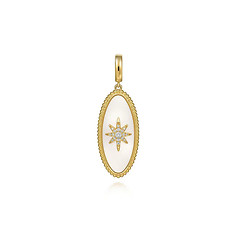 Bujukan Oval Mother of Pearl and Diamond Medallion