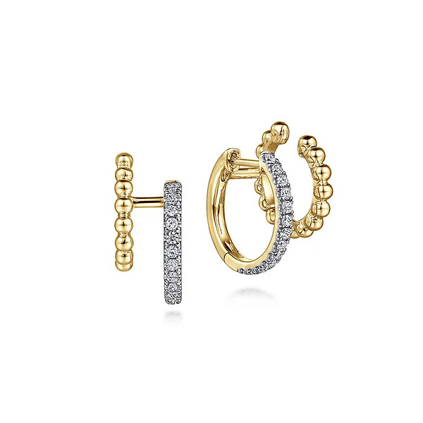 Bujukan diamond Hoop and Cuff Earrings