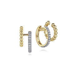 Bujukan diamond Hoop and Cuff Earrings