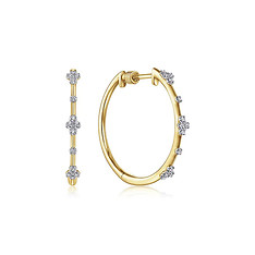 Contemporary Collection Diamond Hoop Earrings