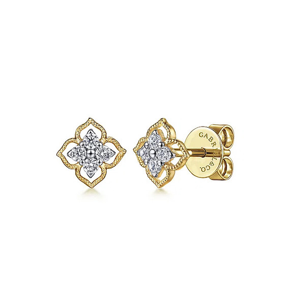 Floral Diamond Stud Earrings