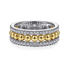 Bujukan Wide Diamond Band Ring