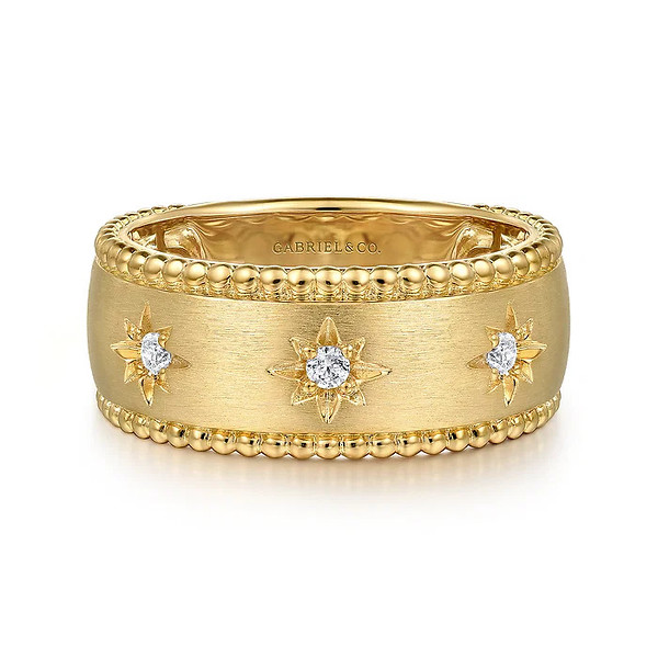 Bujukan Wide Diamond Band Ring