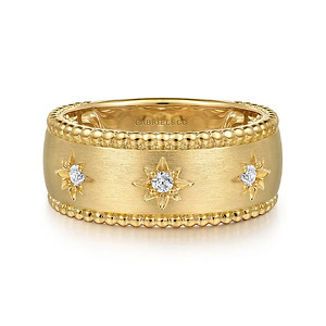 Bujukan Wide Diamond Band Ring
