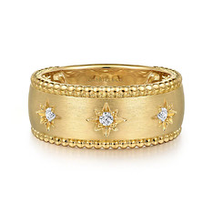 Bujukan Wide Diamond Band Ring