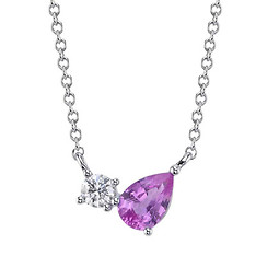 Pink Sapphire and Diamond Necklace