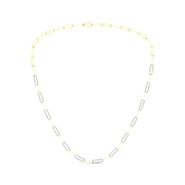 Diamond Paperclip Link Necklace