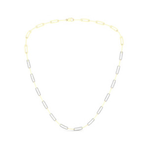 Diamond Paperclip Link Necklace