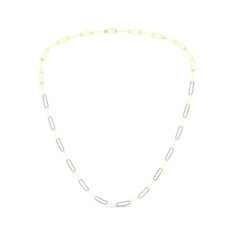 Diamond Paperclip Link Necklace